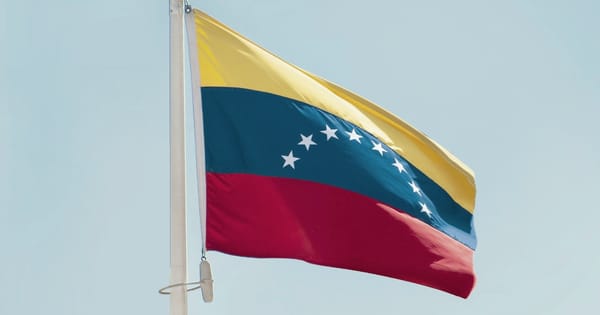 A Venezuelan flag flying in the wind